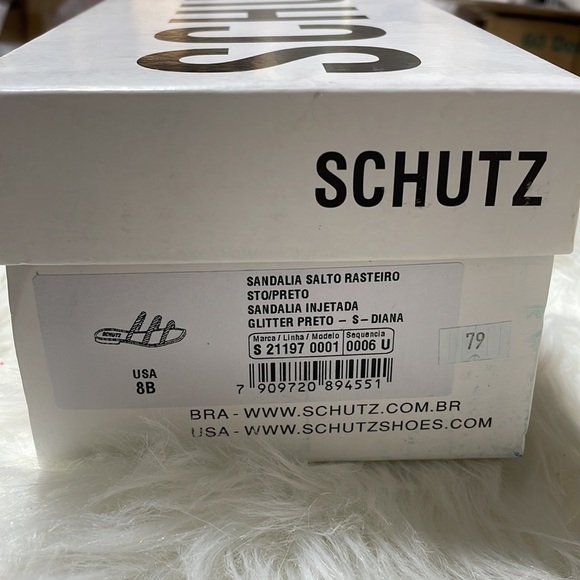 NIB 8B SCHUTZ Glitter jelly black pool slides mules sandalia Diana sandals NEW - Picture 8 of 9